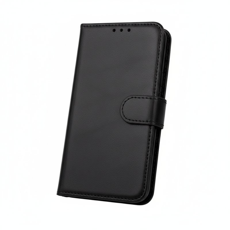 Smart Classic black folio wallet phone case for Samsung Galaxy A50/A30s/A50s with kickstand and magnetic closure