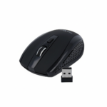 Maxlife Wireless Optical Mouse in ergonomic black design with adjustable DPI, textured grips, and USB Nano Receiver