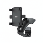 XO-C171 black 360° rotating dashboard car phone holder mounted on car dashboard, adjustable universal clamp