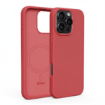 Etteri MagSafe Silicone Case for iPhone 16 Pro Max in raspberry pink, soft-touch with camera cutout