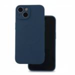 Navy Blue MagSafe silicone case for Xiaomi Redmi 15C 4G/5G EU with soft microfiber lining and raised edges
