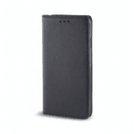 Black Smart Magnet Wallet Case for Samsung Galaxy A34 5G with textured folio design, card slot, and kickstand