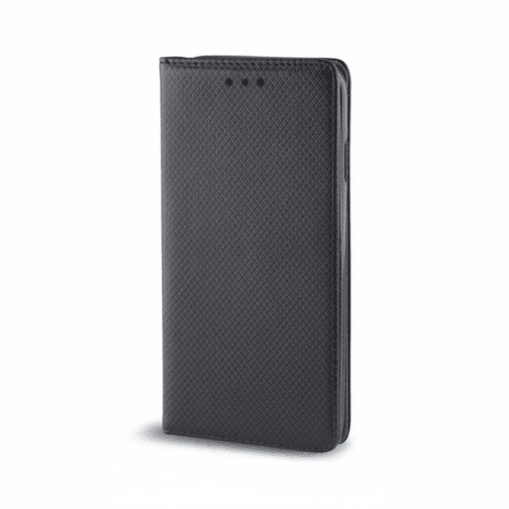 cNn7GD.png Black Smart Magnet Wallet Case for Samsung Galaxy A34 5G with textured folio design, card slot, and kickstand