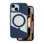 Fusion Mag iPhone 17 case 6.3 inch in blue and transparent with geometric MagSafe design
