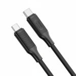 XO NB-Q265B PD USB-C to USB-C 1m cable, 60W, flexible black silicone, durable with textured anti-slip grip