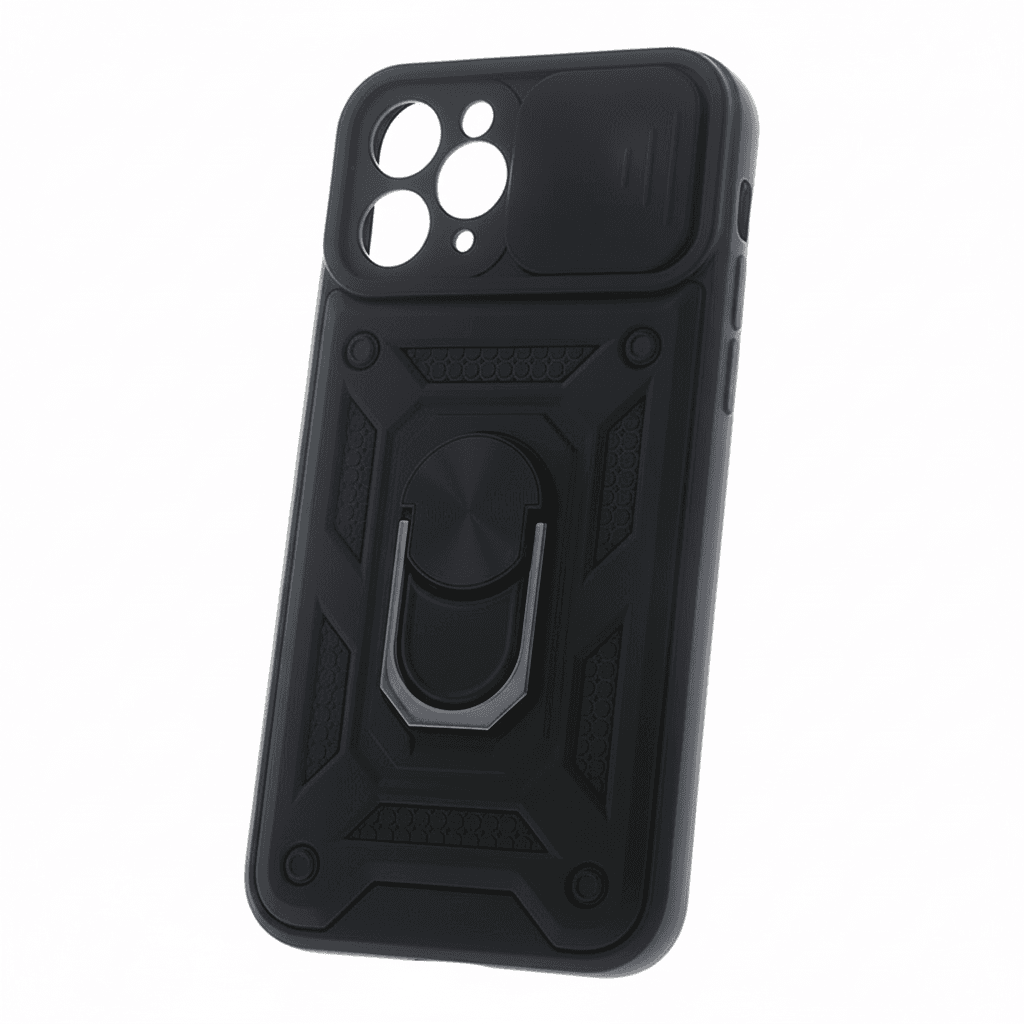 noQzHX.png Defender Slide Rugged Case for Xiaomi Redmi 15 4G/5G EU in matte black with sliding camera cover and ring stand