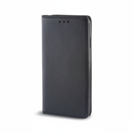 Xiaomi Redmi 10C 4G smart magnet wallet case in black, cross-hatch texture, card pocket, and precise cutouts
