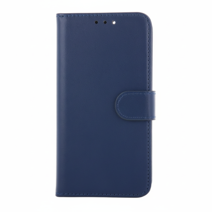 Samsung Galaxy A07 4G smart magnet navy blue PU leather folio case with wallet pockets and kickstand