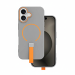 Loop Thin MagSafe Case for iPhone 17 Pro Max in urban grey with orange strap, slim design, and raised camera protection.