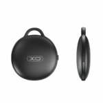 XO LP03 Bluetooth anti-loss locator in black with thin round design and integrated keychain loop.