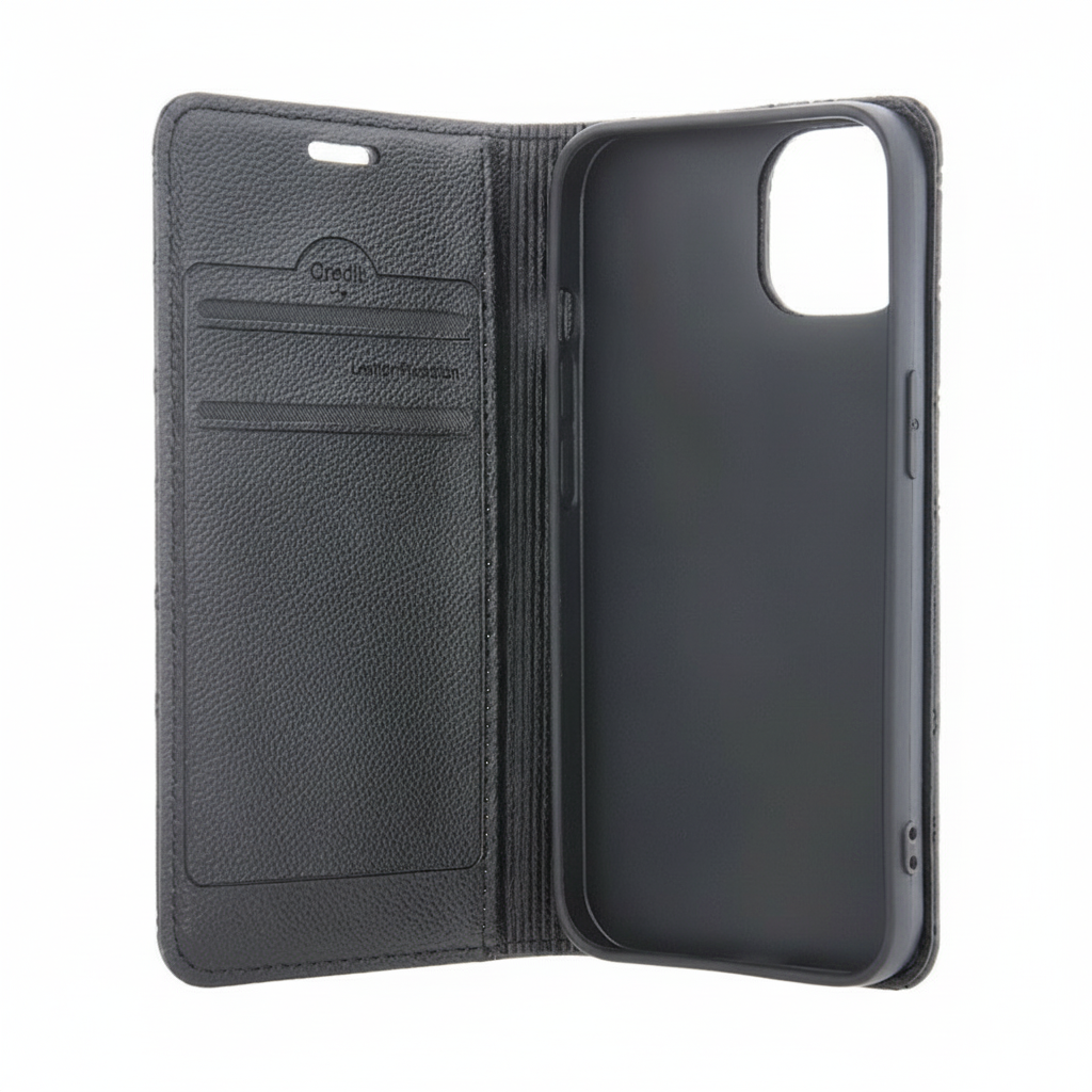 zLd3y3.png Samsung Galaxy A56 5G Smart Caro black folio wallet case with quilted checkered pattern and card slots