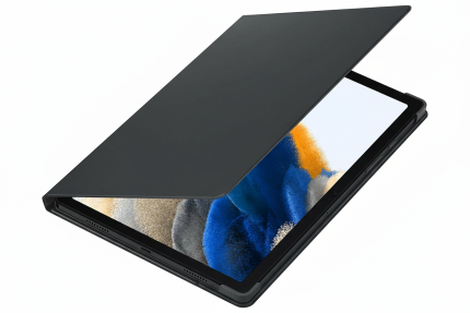Samsung Galaxy Tab A8 10.5 inch black folio stand case with durable cover and precise cutouts