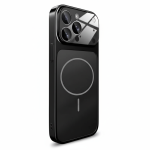 iPhone 17 Pro Max luxury glass MagSafe case in glossy black with full camera lens protection
