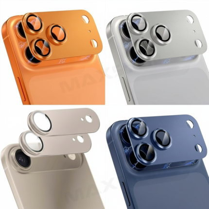 iPhone Camera Pro Max Conversion Lens Protector, metal and glass, triple-lens style, multiple color options
