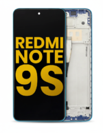 Refurbished Aurora Blue LCD assembly with frame for Xiaomi Redmi Note 9S, complete display and touch digitizer