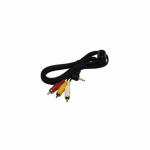 3.5mm TRRS to 3 RCA adapter cable with ferrite core, black, for audio/video connection between devices
