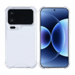 Rixus Anti-Burst Transparent Case for Xiaomi 17 Pro Max with reinforced clear bumper and large camera cutout