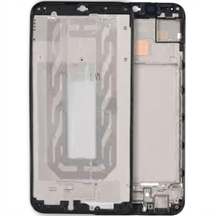 Samsung Galaxy A15 LCD middle frame bezel replacement, black and silver, 2023 models, front and internal chassis