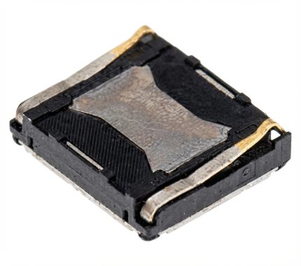 Samsung Galaxy compatible ear speaker replacement showing gold contacts and dust filter, for A01/A02S/A14 5G and more