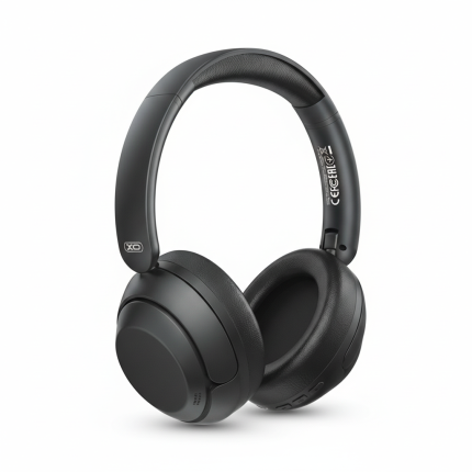 BE60 rotating folding headband headphones with metal finish and noise canceling, shown in sleek modern design