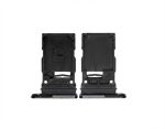 Dual SIM card tray replacement for Samsung Galaxy S21 Ultra 5G in Phantom Black, dual-sided holder with rubber seal.