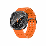 XO-Watch Ultra AMOLED Smart Sports Watch with sapphire glass, black case, and perforated silicone strap