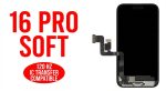 iPhone 16 Pro Soft OLED replacement screen, 120Hz refresh rate, IC transfer compatible, vibrant display