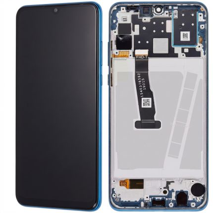 Refurbished Peacock Blue LCD Assembly with Frame for Huawei P30 Lite or Nova 4e, Full HD screen, front and back view