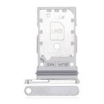 White dual SIM card tray for Samsung Galaxy S22 Ultra with rubber waterproof seal and ejector tool