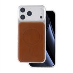 MagSafe compatible clear case for iPhone 17 Pro 6.3-inch with coffee brown accent and camera shield
