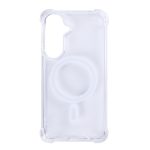 Rixus Anti-Burst MagSafe Case for Samsung Galaxy A57, transparent clear, slim shockproof design