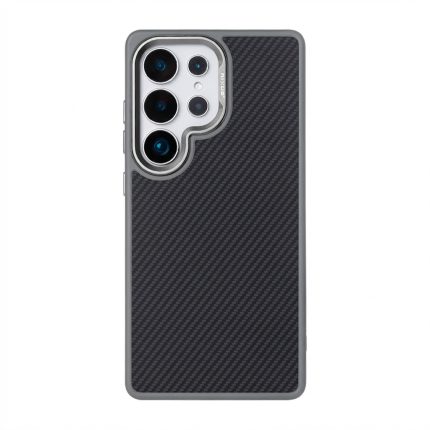 Rixus Mag Carbon Fiber Case for Samsung Galaxy S25 Ultra in Titanium Grey, sleek protective cover