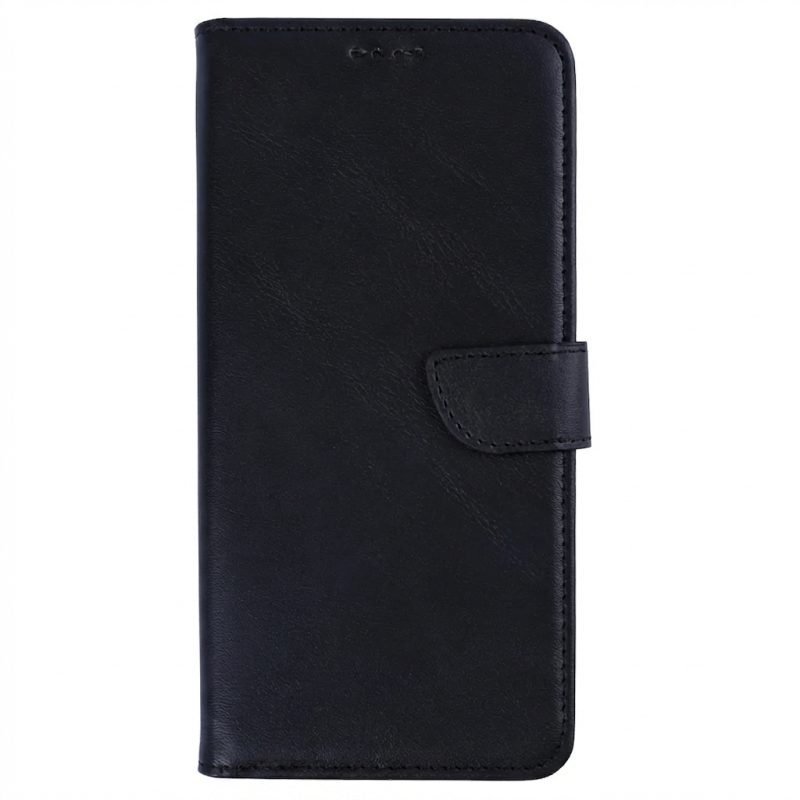 Rixus black leather wallet bookcase for Samsung Galaxy A34 5G, folio flip design, magnetic closure