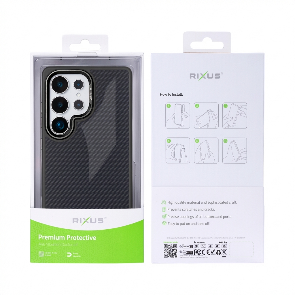 MNQm5g.jpg Rixus Mag Carbon Case with MagSafe for Samsung Galaxy S25 Ultra in Titanium Black, carbon fiber finish