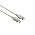 USB 2.0 5m grey cable 10-pack, Type-A to Type-B connectors, durable PVC outer sheath