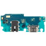 Samsung Galaxy A12 replacement charging port and headphone jack board with integrated microphone, blue PCB
