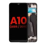 Samsung Galaxy A10 (2019) LCD screen assembly with frame, black color, high-resolution replacement