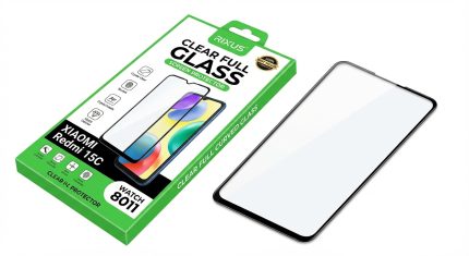 RIXUS Clear Curved Tempered Glass Screen Protector for Xiaomi Redmi 15C, full coverage, ultra-clear, premium quality
