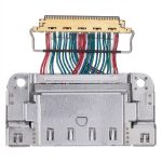 Charging Port Flex Cable for Microsoft Surface Pro 4, 5, 6 with gold-plated connectors and shielded metal housing