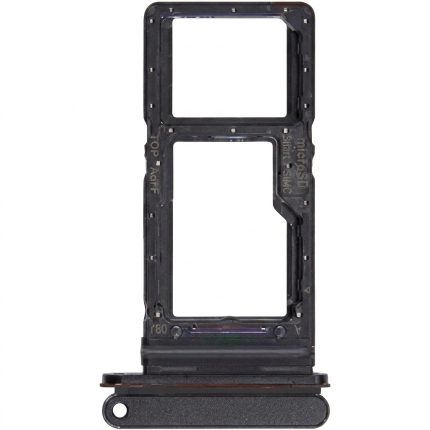 Black hybrid dual SIM and MicroSD card tray for Samsung Galaxy A26 5G, reinforced with rubber seal, model A266 2025