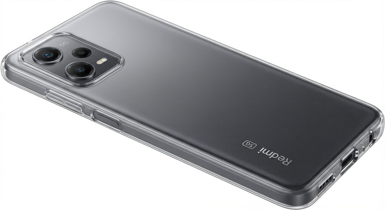 Slim transparent 2mm TPU case for Xiaomi Redmi Note 12 Pro and Note 11 Pro, clear with raised camera protection