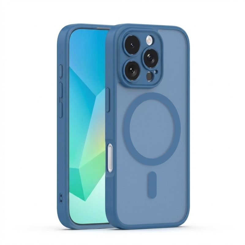 Matte dark blue MagSafe slim protective case for iPhone 16 Pro Max 6.9 inch with camera guard