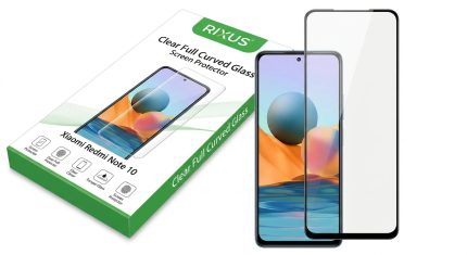 Rixus Clear Full Curved HD Tempered Glass on Xiaomi Redmi Note 13, edge-to-edge transparent protection