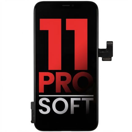 iPhone 11 Pro Soft OLED replacement assembly XO7, premium aftermarket display with frame, black color