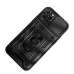 Honor 400 Black Defender Slide Case with Camera Cover & Ring Stand