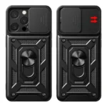 Defender Slide Rugged Case for Xiaomi Redmi 15 4G/5G EU, Black, Hybrid PC+TPU
