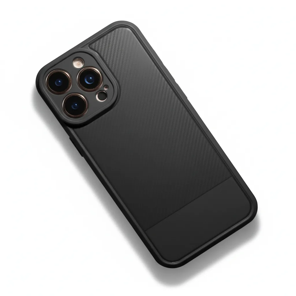DF-ACC-CASE-0080-01 Carbon Fiber Texture Protective Case for iPhone 17 Pro Max, Black