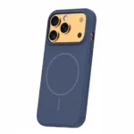 MagSafe Silicone Case for iPhone 17 Pro Max, Navy Blue, Gold Camera Bezel