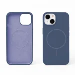 MagSafe Silicone Case for iPhone 17 Pro Max, Navy Blue, Gold Camera Bezel