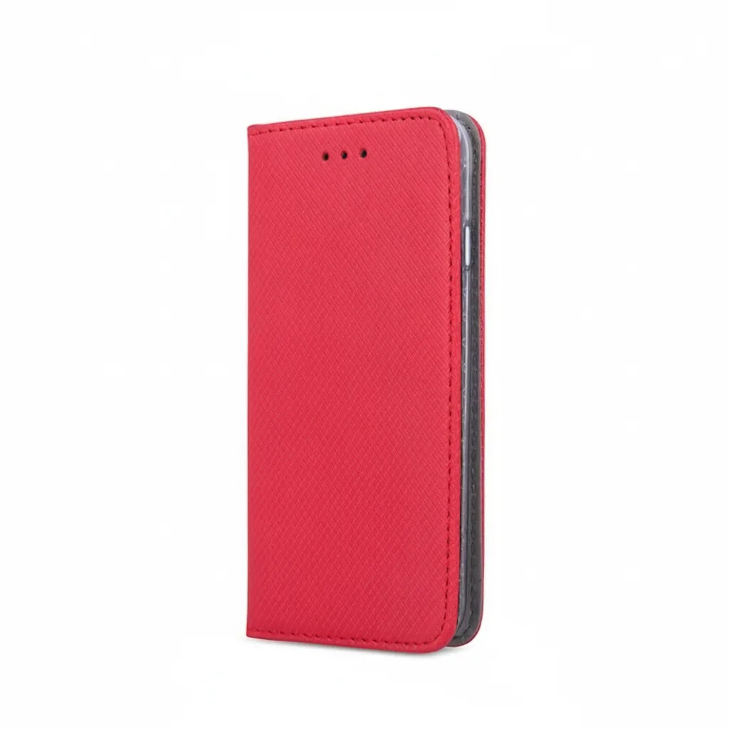 DF-ACC-CASE-0141-01 Smart Magnet Red Leather Flip Case for Realme 14x 5G/C75, Wallet Style